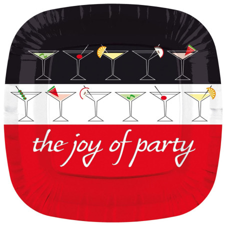 Papieren bord Vierkant "Joy of Party" 17cm (288 stuks)