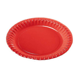 Papieren bord Rond vormig "Party" rood 23cm (300 stuks)