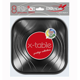 Plastic Kom PP Vierkant "X-Table" zwart 18x18cm (120 stuks)