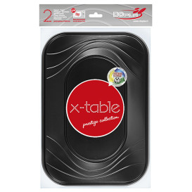 Plastic dienblad microgolfbaar "X-Table" 3C zwart 33x23cm (30 stuks)