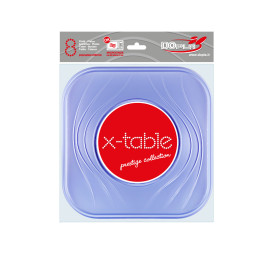 Plastic bord PP "X-Table" Vierkant paars 23 cm (120 stuks)