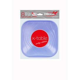 Plastic Kom PP Vierkant "X-Table" paars 18x18cm (8 stuks) 