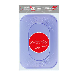 Plastic dienblad microgolfbaar "X-Table" paars 33x23cm (2 stuks) 