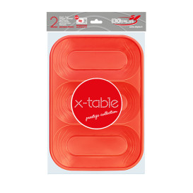 Plastic dienblad microgolfbaar "X-Table" 3C oranje 33x23cm (30 stuks)