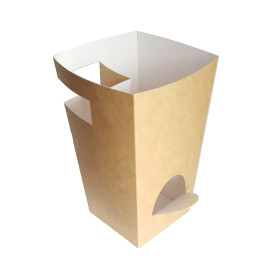 Papieren doos voor etenswaren voor Churros met beker houder kraft 7,8x7,8x17,9cm (500 stuks)