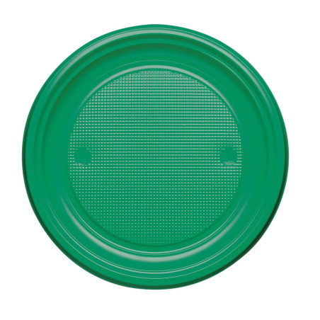 Plastic bord PS Plat groen Ø22 cm (780 stuks)