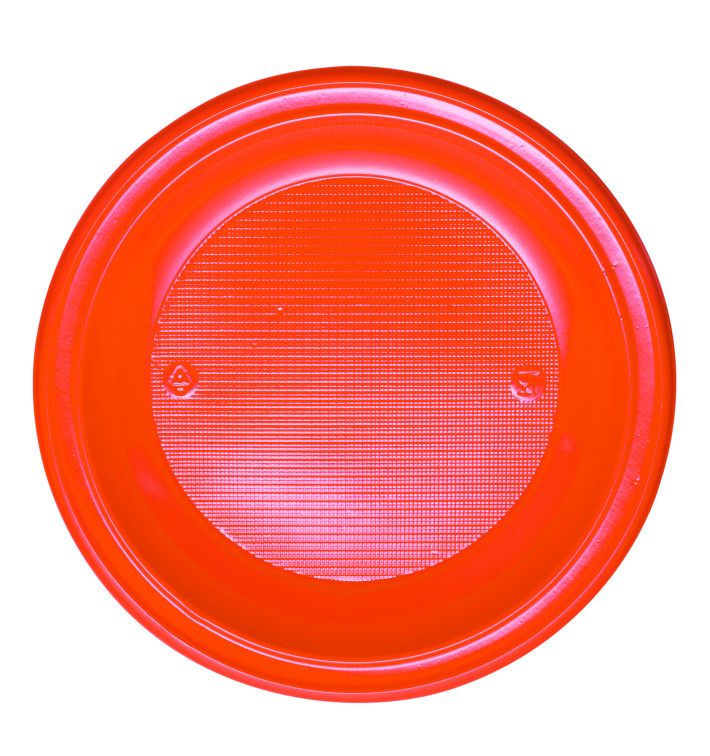 Plastic bord PS Diep oranje Ø22 cm (30 stuks) 