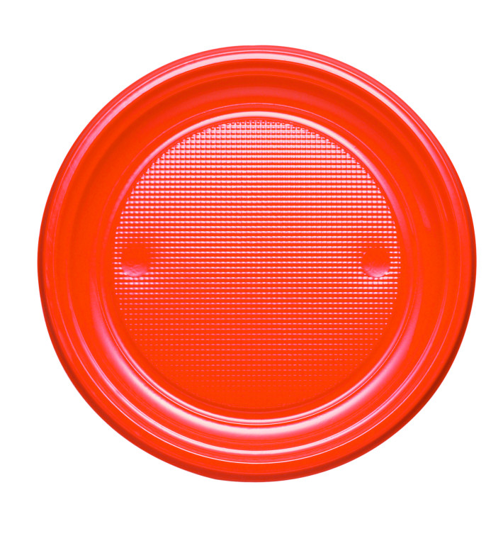 Plastic bord PS Plat oranje Ø17 cm (50 stuks) 