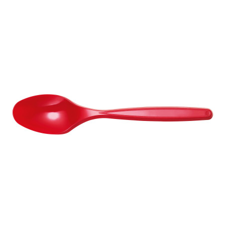 Plastic PS thee lepel rood 12cm (1200 stuks)