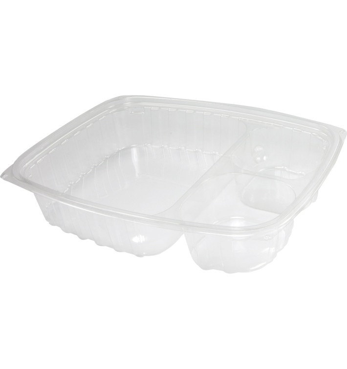 Plastic deli Container OPS "transparantPac" 3 Compartmenten transparant 887ml (252 stuks)