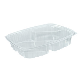 Plastic deli Container OPS "transparantPac" 3 Compartmenten Diagonal transparant 887ml (63 stuks) 