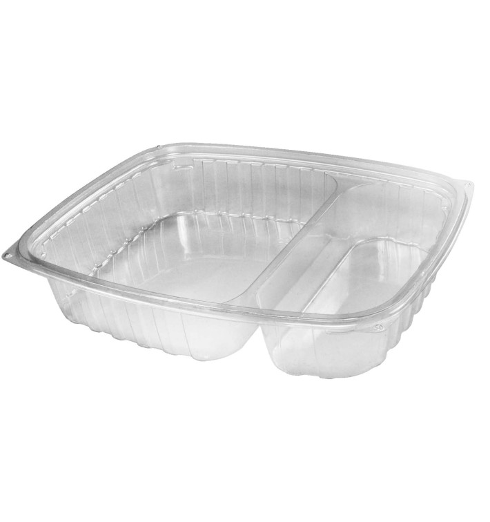 Plastic deli Container OPS "transparantPac" 2 Compartmenten transparant 887ml (252 stuks)