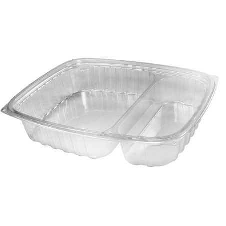 Plastic deli Container OPS "transparantPac" 2 Compartmenten transparant 887ml (252 stuks)