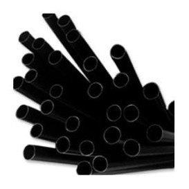 Plastic recht PS rietje voor Frappé zwart Ø0,8cm 25cm (10000 stuks)