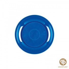 Plastic bord Plat mediterranean blauw "Rond vormig" PP Ø22 cm (50 stuks) 