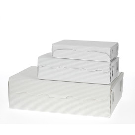 Papier bakkerij doos wit 14x8x3,5cm 250g (100 stuks) 