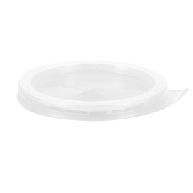 Plastic PS Deksel met rietsleuf Easen Open transparant Plat Ø8cm (100 stuks) 