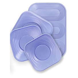 Plastic bord PP "X-Table" Vierkant paars 18 cm (8 stuks) 