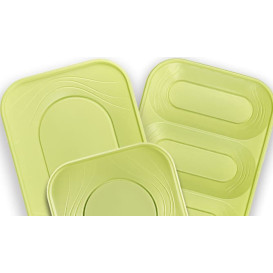 Plastic bord PP "X-Table" Vierkant Lime 18 cm (120 stuks)