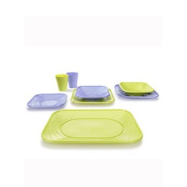 Plastic bord PP "X-Table" Vierkant Lime 18 cm (120 stuks)