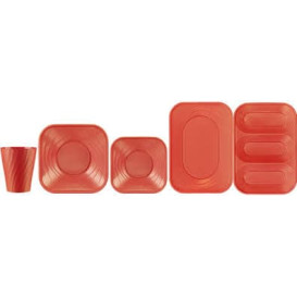 Plastic dienblad microgolfbaar "X-Table" oranje 33x23cm (2 stuks) 