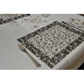 Papieren Placemats 30x40cm "Cachemir" zwart 50g (2500 stuks)