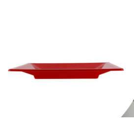 Plastic bord Plat Vierkant rood 17 cm (750 stuks)