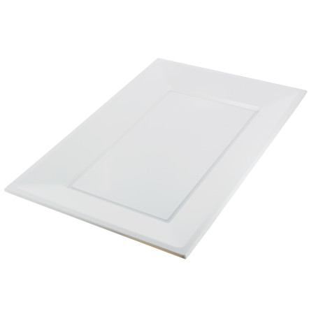 Plastic dienblad wit 33x22,5cm (25 stuks) 