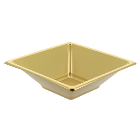 Plastic kom PS Vierkant goud 12x12cm (750 stuks)