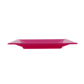 Plastic bord Plat Vierkant fuchsia 17 cm (5 stuks) 