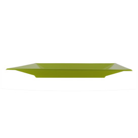 Plastic bord Plat Vierkant pistache groen 17 cm (25 stuks) 