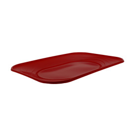 Plastic dienblad microgolfbaar "X-Table" rood 33x23cm (60 stuks)