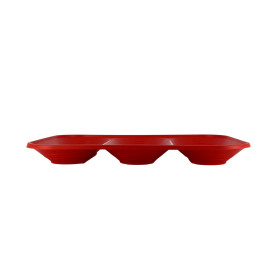 Plastic dienblad microgolfbaar "X-Table" 3C rood 33x23cm (2 stuks) 