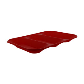 Plastic dienblad microgolfbaar "X-Table" 3C rood 33x23cm (30 stuks)