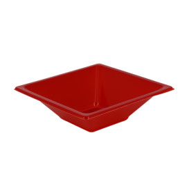 Plastic kom PS Vierkant rood 12x12cm (1500 stuks)