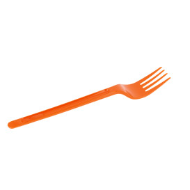 Plastic PS vork oranje 17,5cm (20 stuks) 