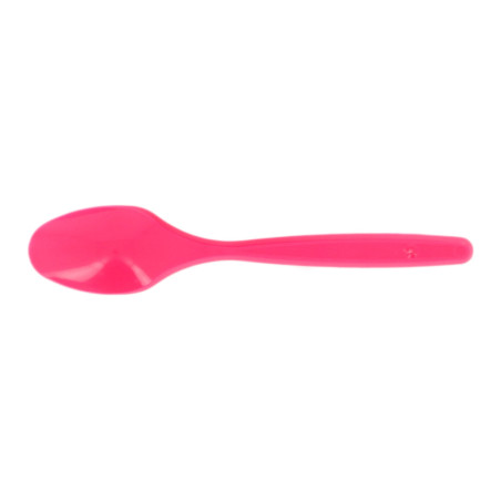 Plastic PS thee lepel fuchsia 12cm (40 stuks) 