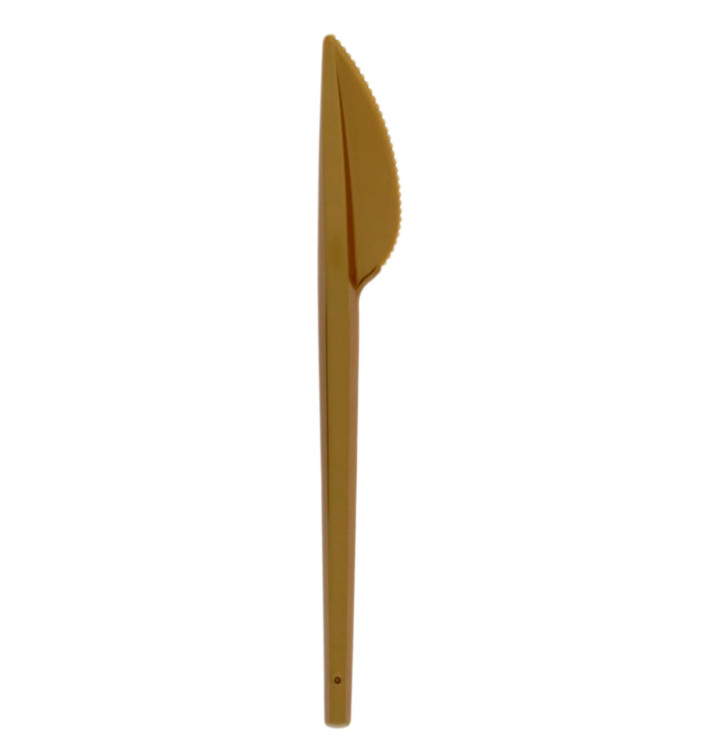 Plastic PS mes  goud 16,5cm (20 stuks) 