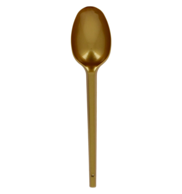 Plastic lepel  PS goud 16,5cm (600 stuks)