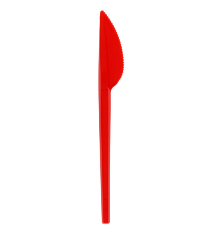 Plastic PS mes  rood 16,5cm (600 stuks)