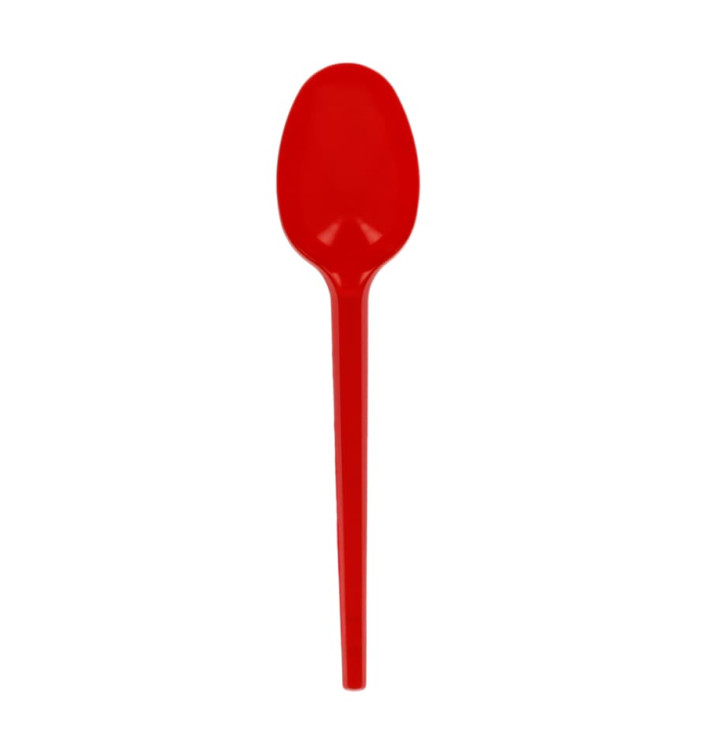 Plastic lepel  PS rood 16,5cm (600 stuks)