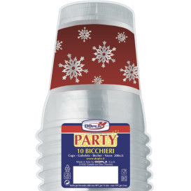 Plastic PS beker Kristal "Diamant" "Snowflake" 200ml (200 stuks)