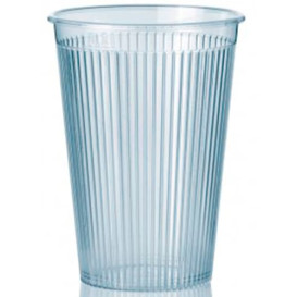 Plastic PS beker "Ribbed" transparant 200 ml (1.000 stuks)