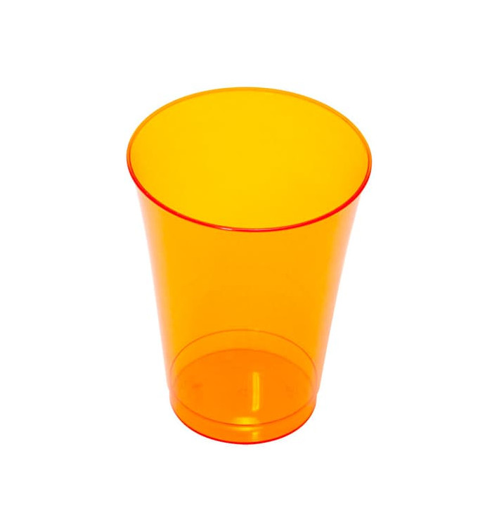 Plastic PS beker Geïnjecteerde glascider oranje 230 ml (10 stuks) 