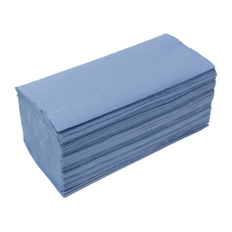 Papieren handdoek blauw 1-laags Z vouwbaar (150 stuks)