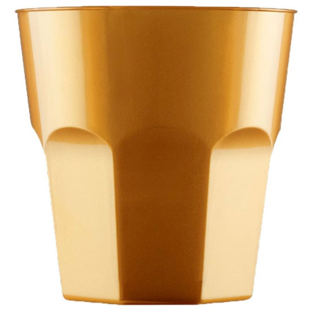 Plastic beker voor Cocktail PS goud Ø7,3cm 220ml (50 stuks) 