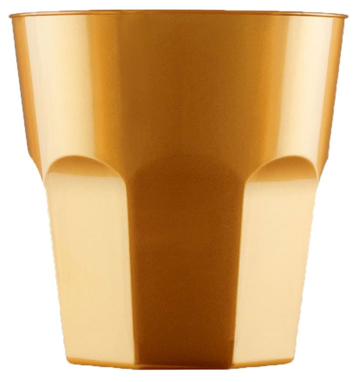 Plastic beker voor Cocktail PS goud Ø7,3cm 220ml (1000 stuks)