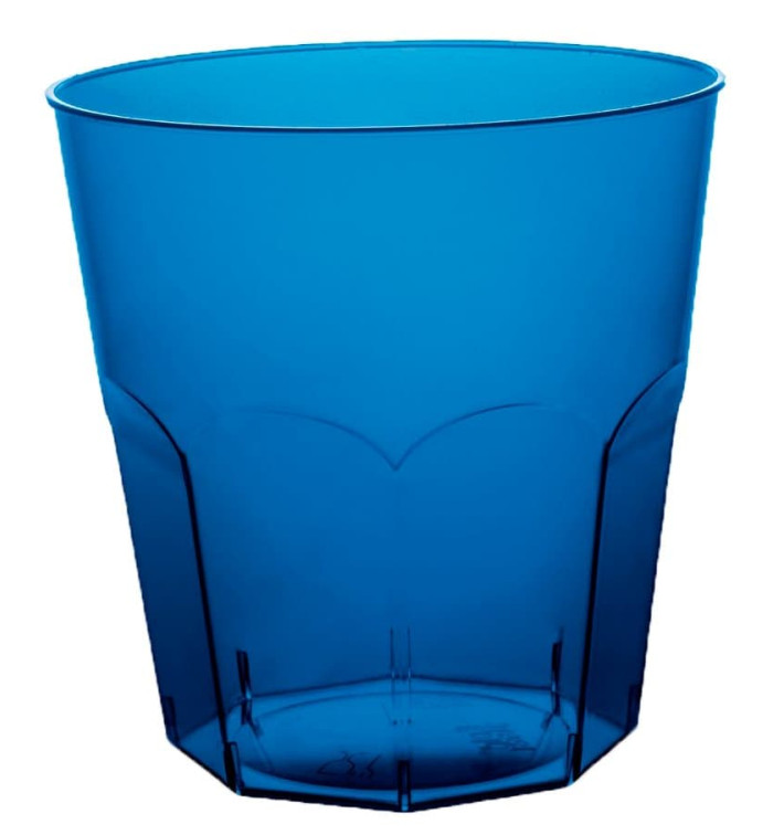 Plastic PS beker blauw transparant Ø7,3cm 220ml (50 stuks) 