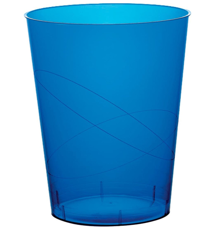 Plastic PS beker "Moon" blauw transparant 350ml (20 stuks) 