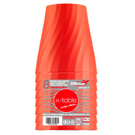 Plastic PP beker "X-Table" oranje 320ml (8 stuks) 